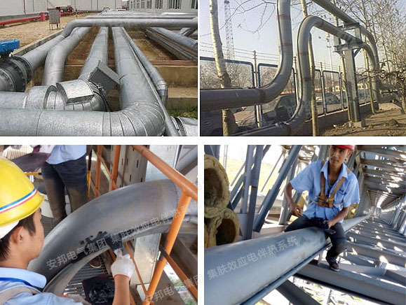 山東某原油處理廠(chǎng)淡水管線(xiàn)使用集膚效應(yīng)電伴熱保溫系統(tǒng)(圖1)